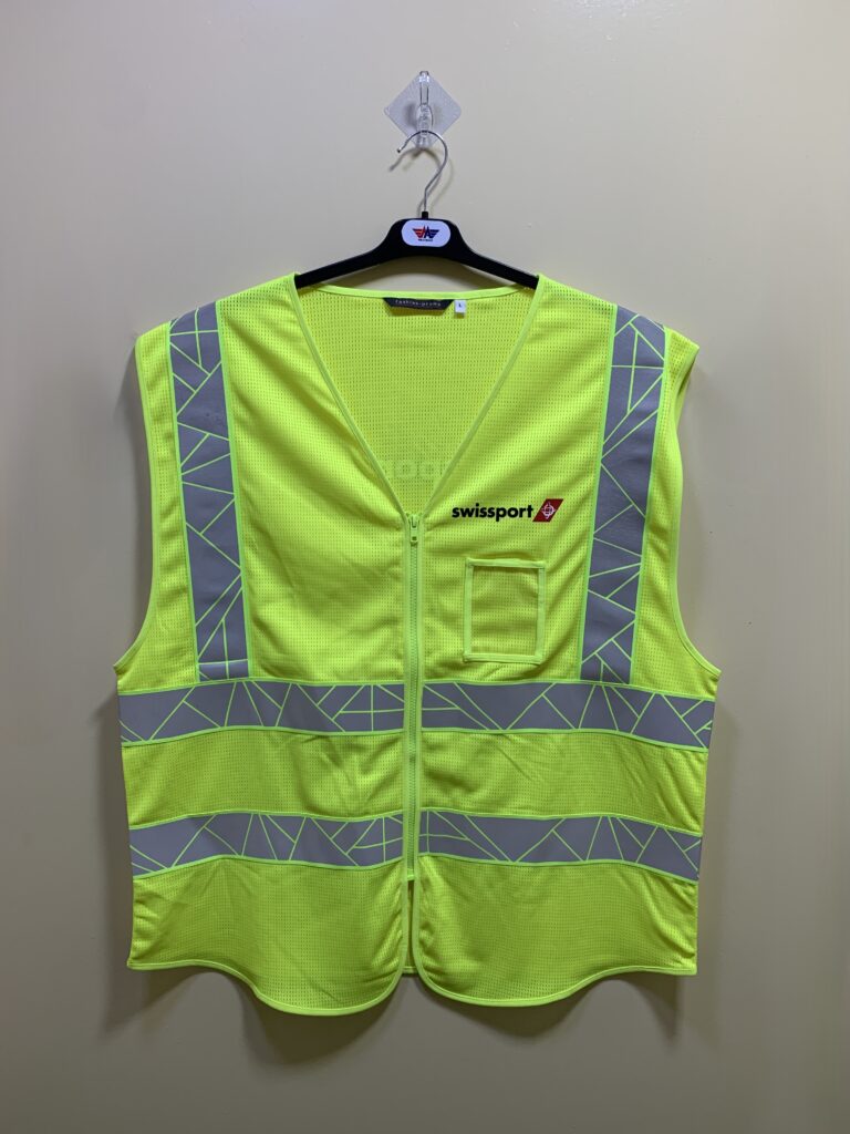 Workwear Tech Pack Checklist: 8 Essential Fields for Success 2 High-visibility vest sample from the M&A Sourcing workwear catalogue
